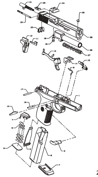 Smith Wesson Sigma Series Pistols Component Parts Diagram