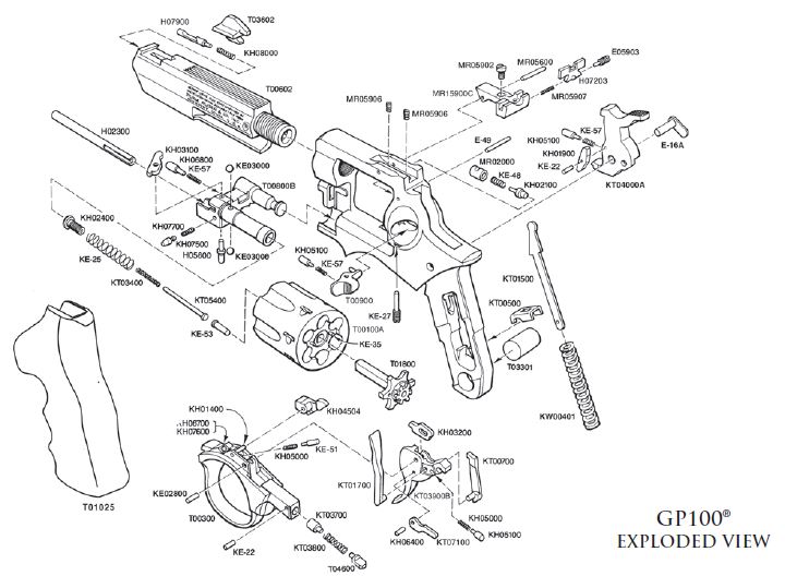 Ruger GP100 Exploded View Parts Diagram